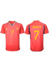 Spania Alvaro Morata #7 Fotballdrakt Hjemme Klær VM 2022 Korte ermer